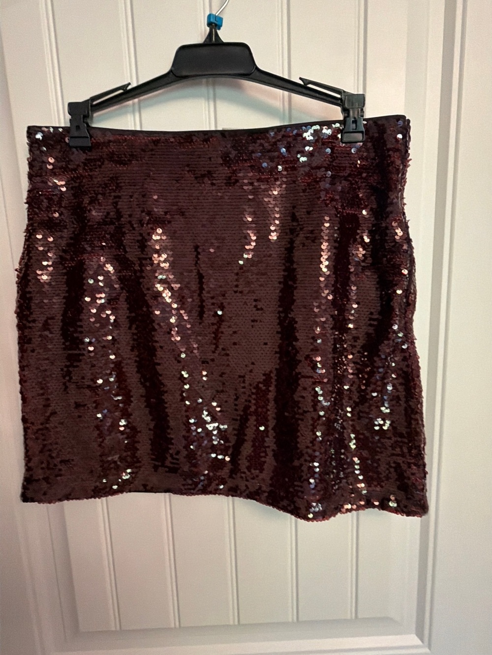 H&M Burgundy Sequin Mini Skirt